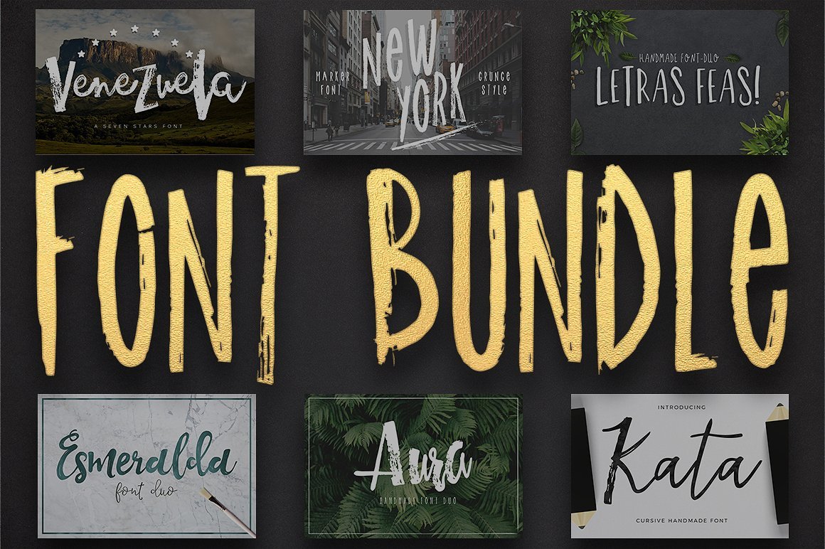 Brush Font bundle